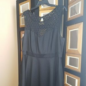 Flirty black skater dress